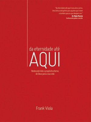 cover image of Da eternidade até aqui